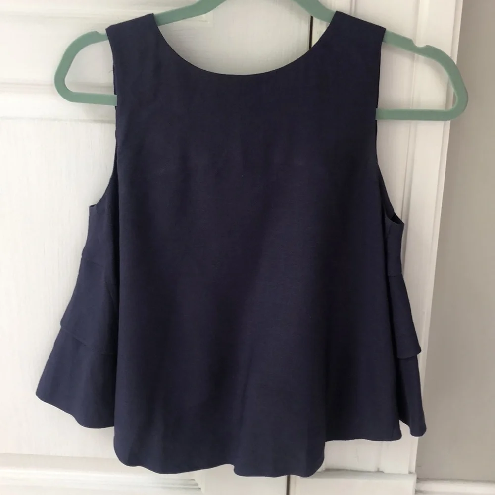 Club Monaco Linen Ruffle Top - Picture 4 of 5